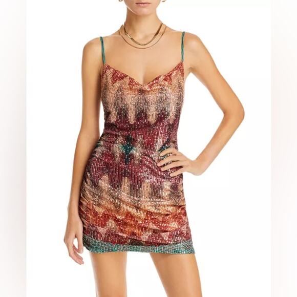 Ramy Brook Nia Mini Dress Allover Sequins Women’s Sz 2 - Picture 3 of 12